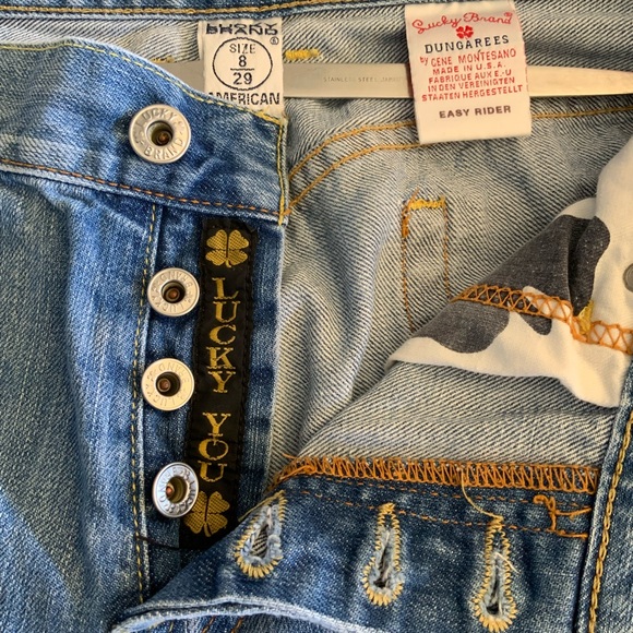 Lucky Brand EASY RIDER Button Fly Womens Distressed Jeans 30/30 - Picture 6 of 13